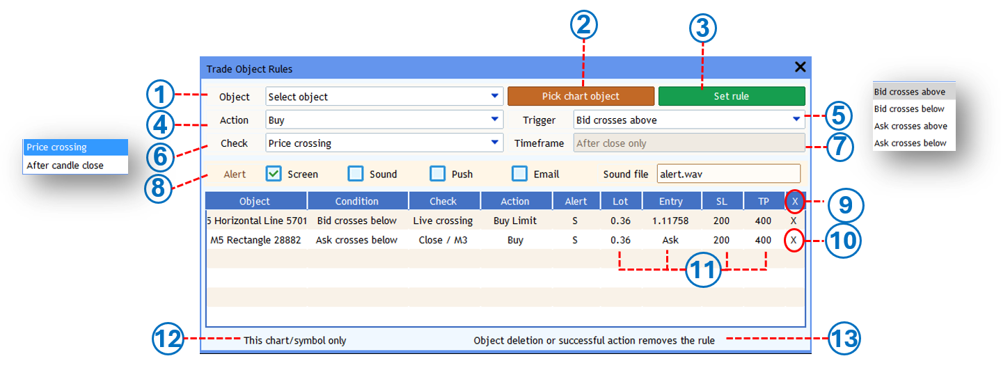 Screenshot: 🎯 Trade Object Rules