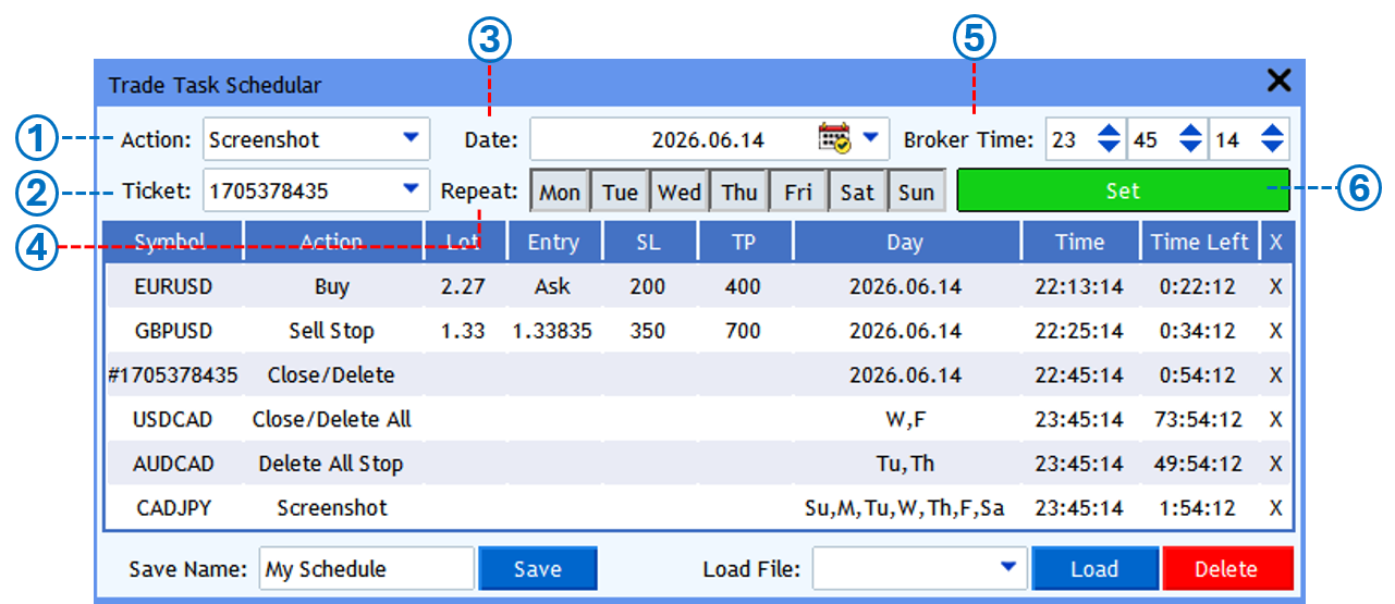 Screenshot: Scheduler Configuration