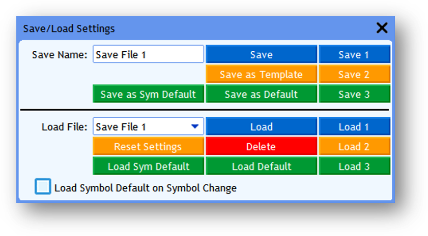 Screenshot: 💾 Save/Load Settings