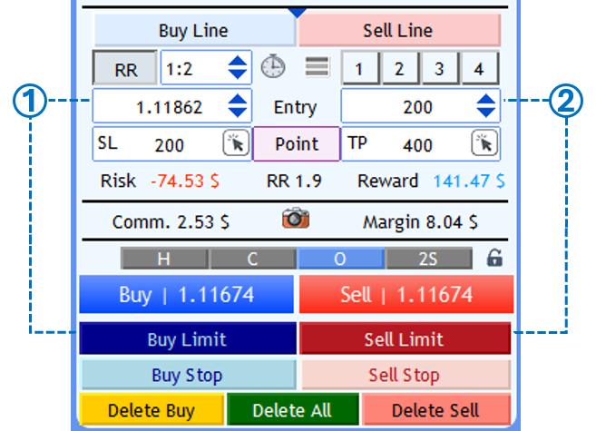 Screenshot: Pending Order Panel