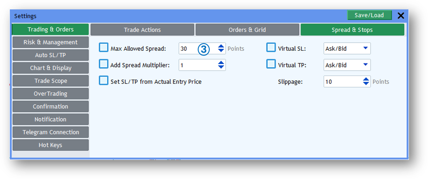 Screenshot: 📊 Spread / ATR Display