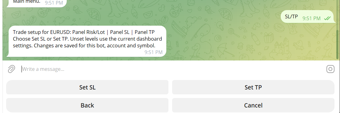 Screenshot: ✈️ Telegram Connection